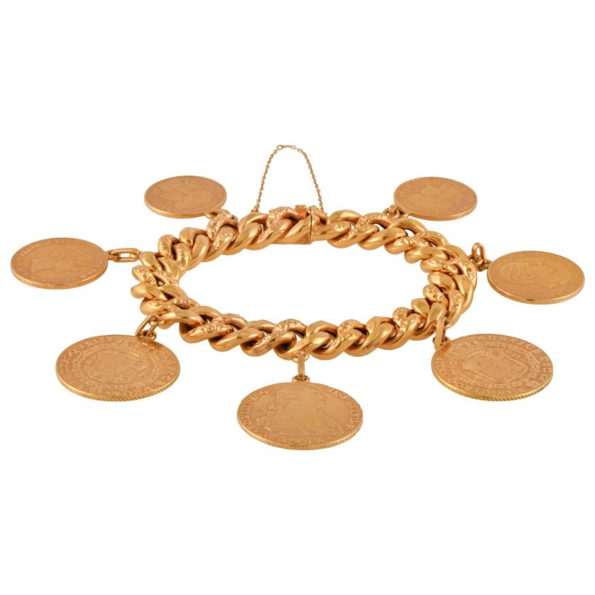 Links wide bracelet with coins. (1 of 3)