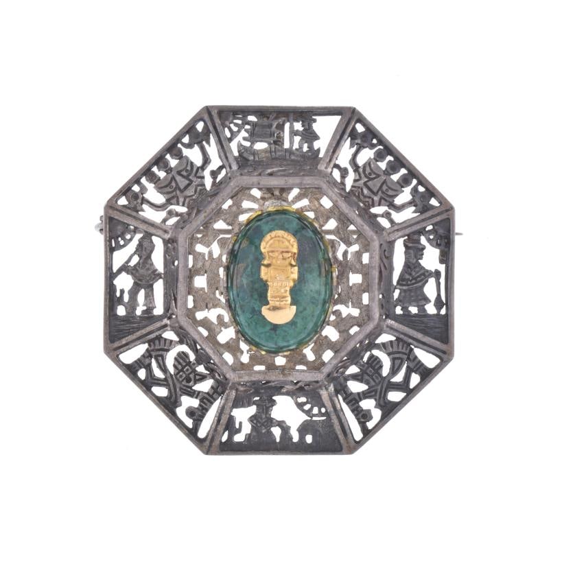 Mexican brooch-pendant, Aztec-Tenoctitlan style (1 of 1)