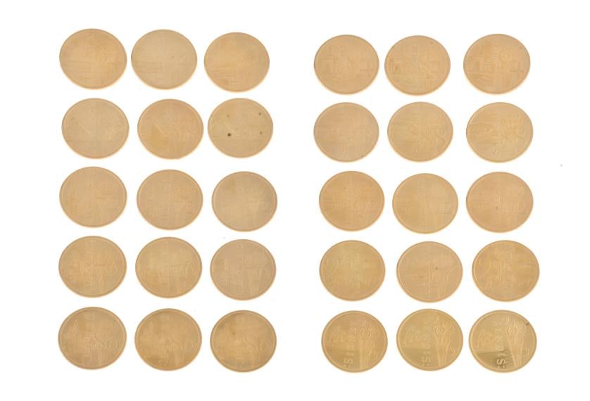 Set of thirty commemorative coins for the Olympics. (1 of 4)