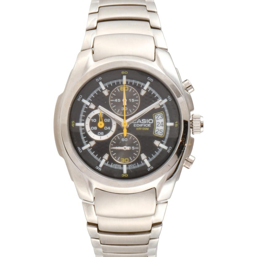 CASIO Edifice EF 512D. Wristwatch.: Steel case of 41 mm. Steel watchband. Quartz movement. With chronograph. Calendar at three and seconds dial at six. In running order at the time of cataloguing. .