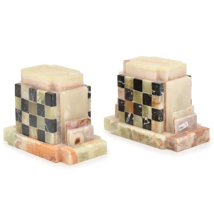 A pair of bookends, Art Deco style, 20th century. (1 of 3)