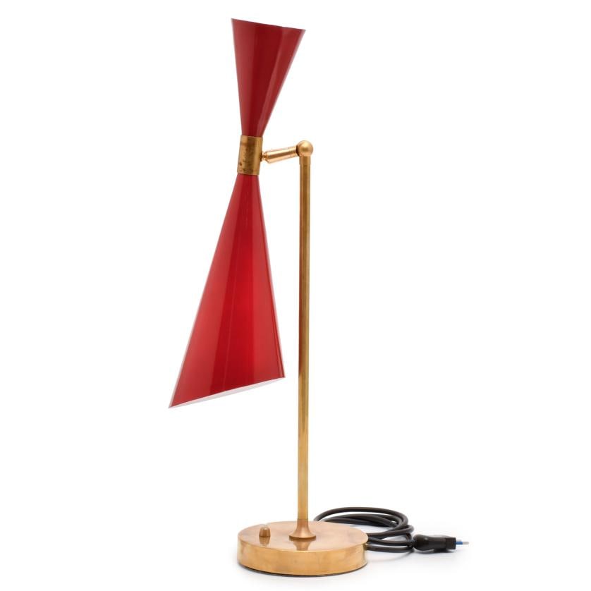 AFTER MODELS BY ANGELO LELLI, table lamp.: Metal. Minor flaws. In working order at the time of calaloguing. 67 x 43 x 14.5 cm approx.