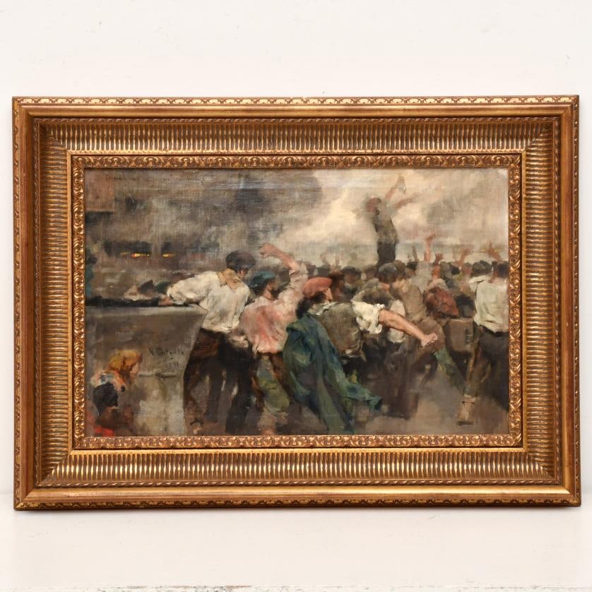 MARCEL BREUER & MARCEL BOUVIER. "First idea for the painting "Una Huelga", 1891. (1 of 5)