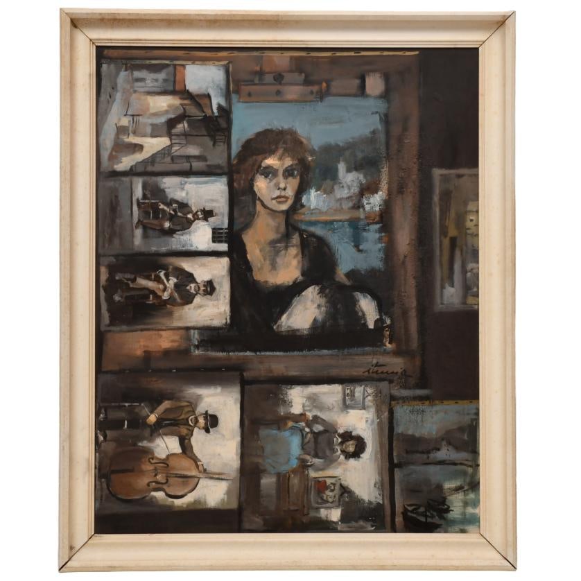 IGNACIO ITURRIA (1949) RETRATOS: Oil on canvas 92X73 / 103X84