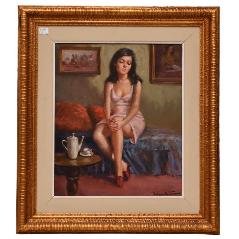 JUAN VALERA MONTORO (1923-?). "Joven del vestido rosa", 1968. (1 of 4)