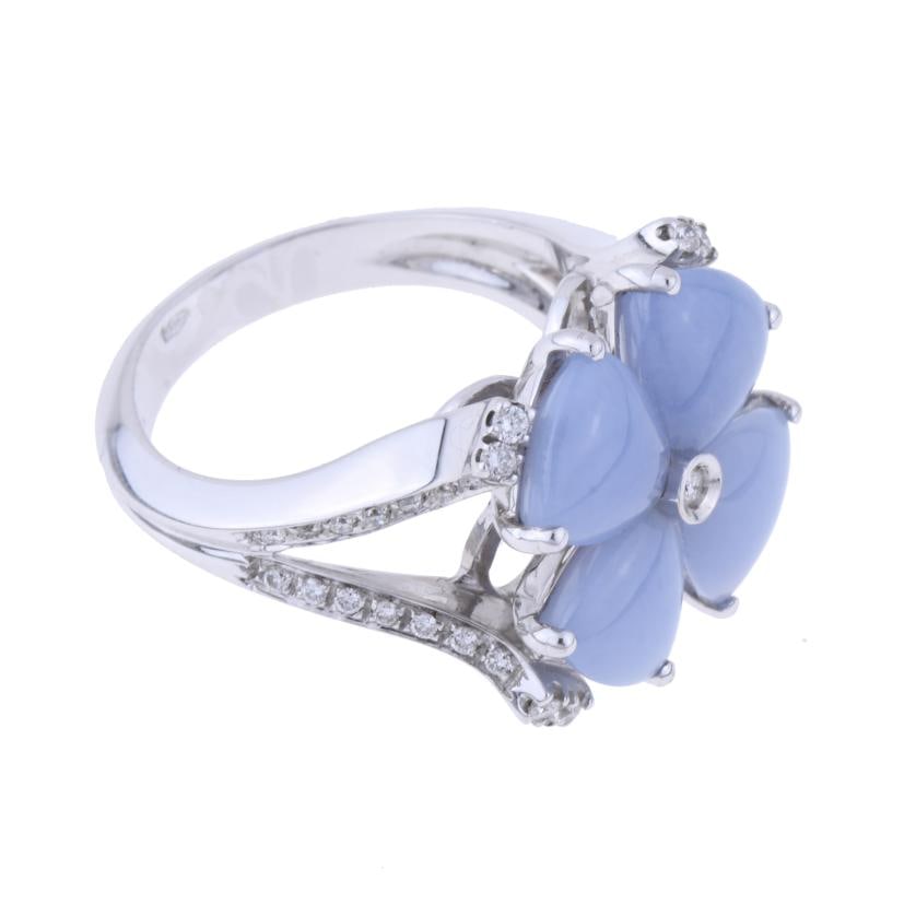 CHALCEDONY AGATE FLOWER RING. - 2
