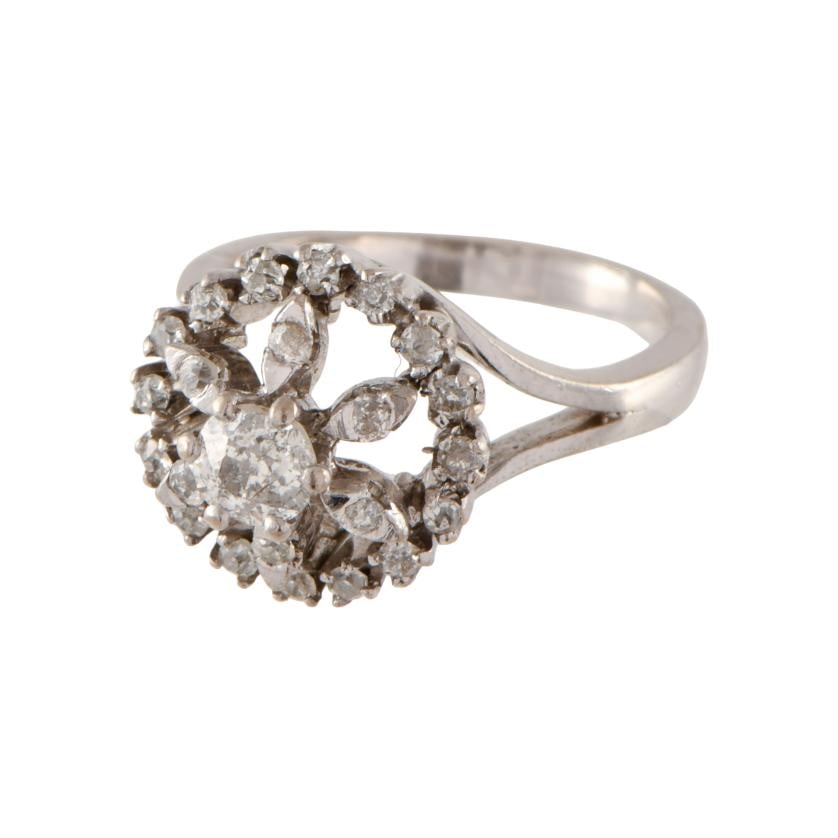 Diamonds rosette ring. - 2