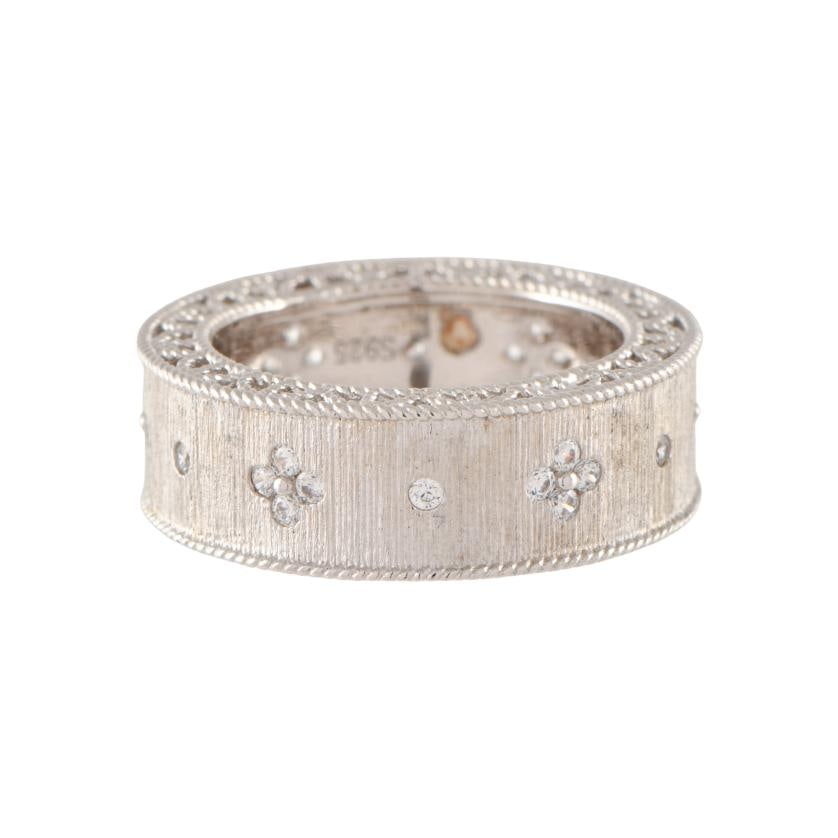 Wide ring with zircons.: 925 silver. Size: 15/54.