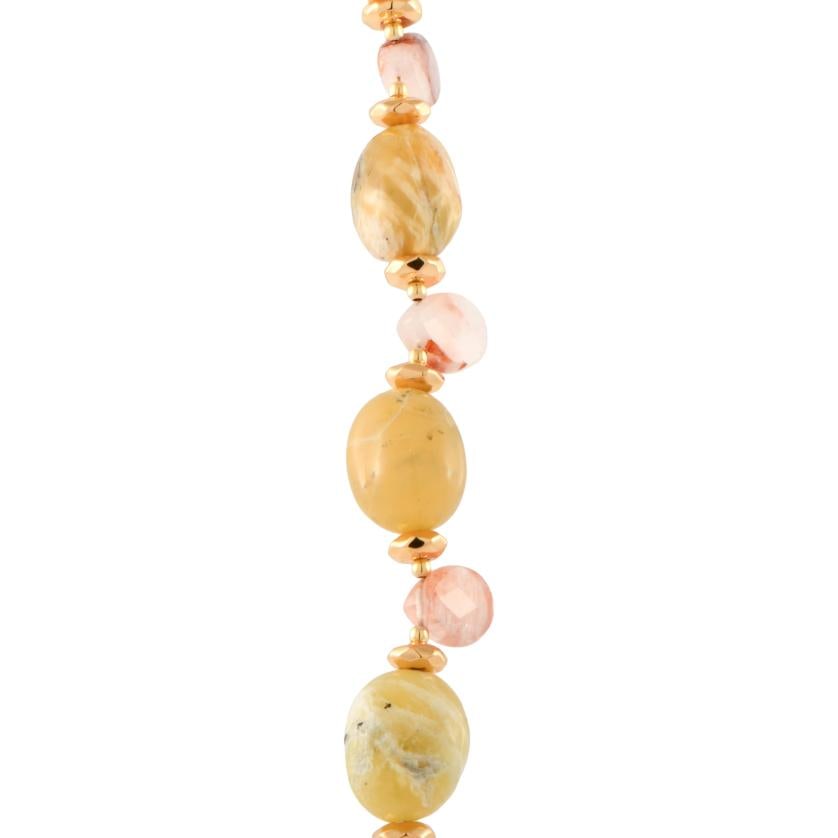 Bracelet with natural stones.: Over-gilded 925 silver.Links chain and carabiner clasp.Length when open: 21 cm.