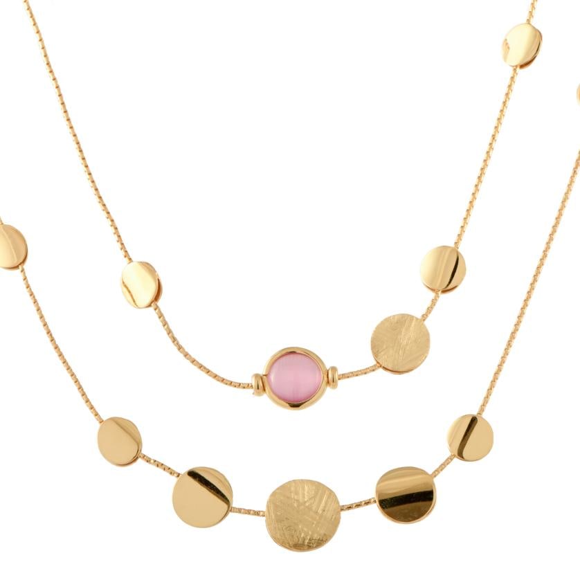 Long necklace with natural stones.: Over-gilded 925 silver.Venetian chain with carabiner clasp.Length when closed: 45 cm.