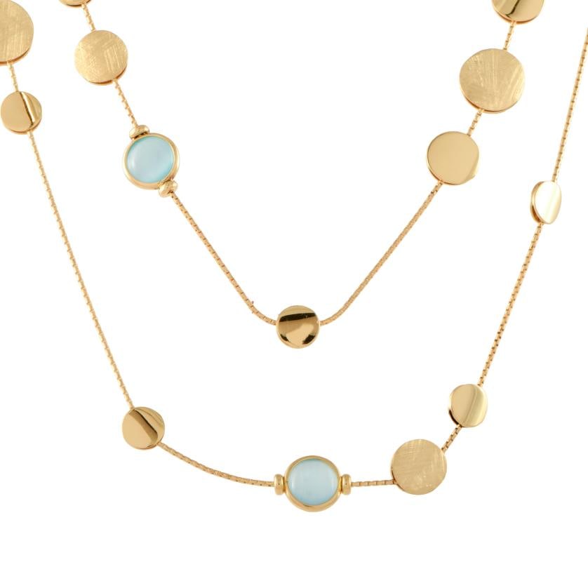 Long necklace with natural stones.: Over-gilded 925 silver.Venetian chain with carabiner clasp.Length when closed: 45 cm.