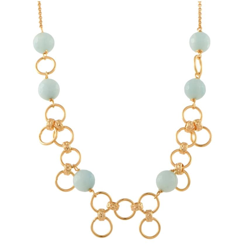 Necklace with natural stones.: Over-gilded 925 silver.Links chain and carabiner clasp.Length when closed: 22 cm.