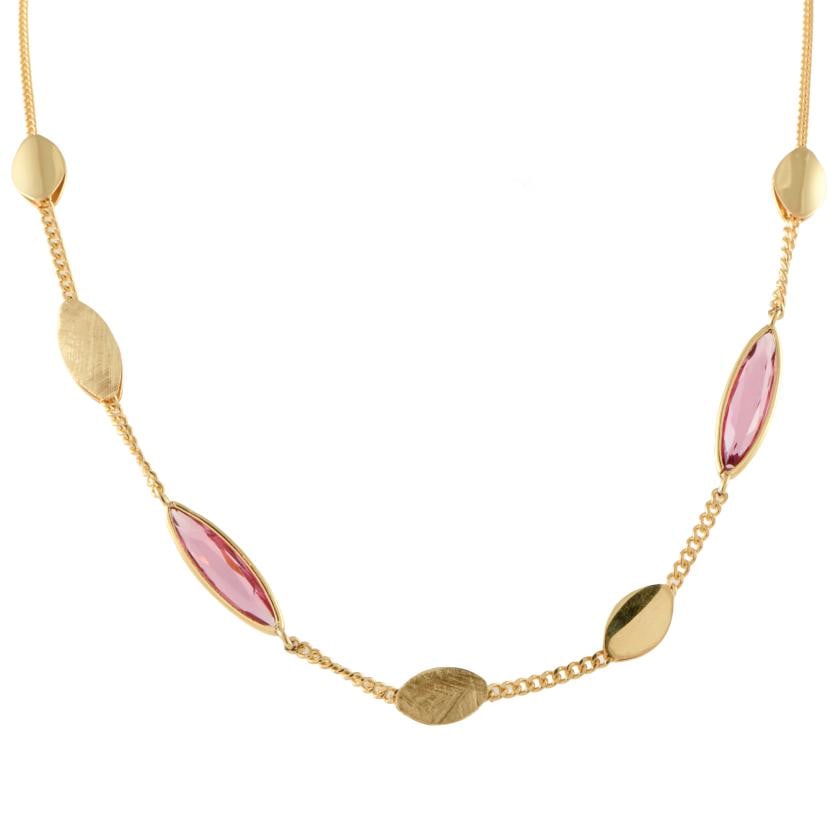 Necklace and earrings set.: Over-gilded 925 silver.Links chain with carabiner clasp.Length when closed: 22 cm.Earrings with pressure clasp.