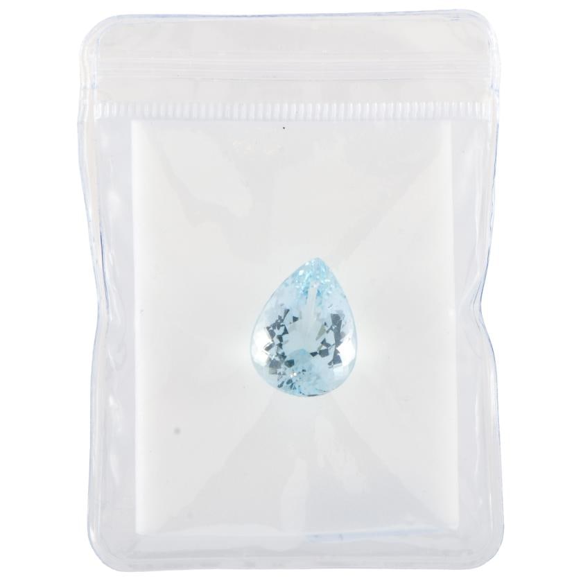 Unmounted aquamarine.: Pear cut, 14.7 ct. Without inclusions, light blue.