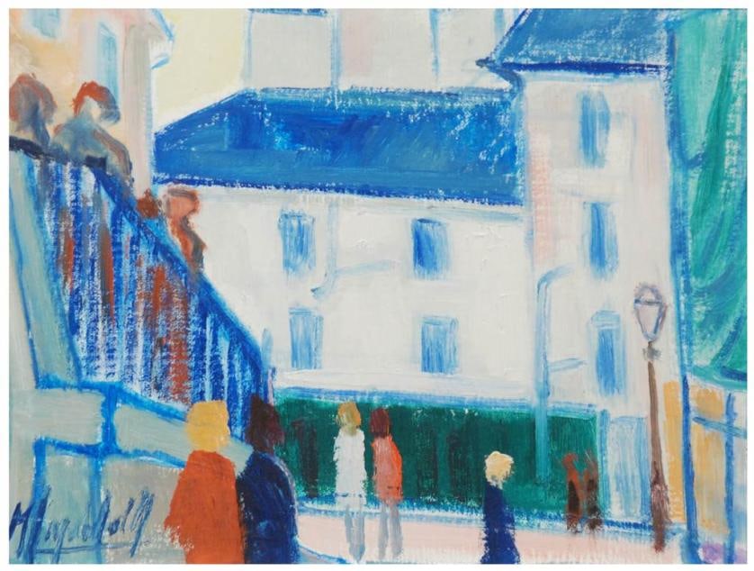 MANUEL CAPDEVILA (1910-2006). "Montmartre" , 1981.: Oil on hardboard.Signed, as well as titled and dated on the back.28 x 33 cm.