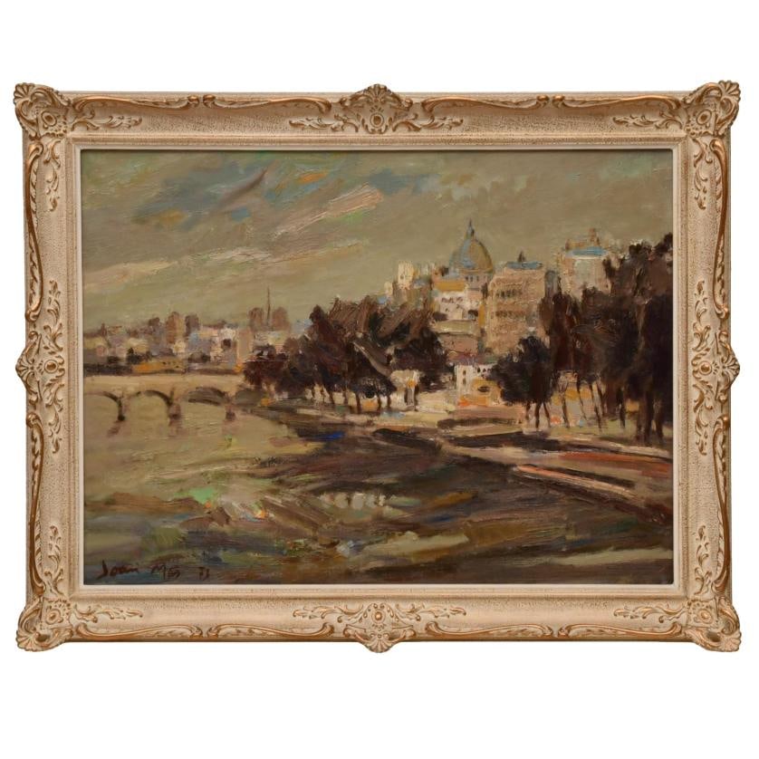 JOAN MAS I RAMON (1934). "Paris", 1973.: Oil on canvas.Signed and dated.60 x 81 cm; 77 x 97 cm (frame).6081