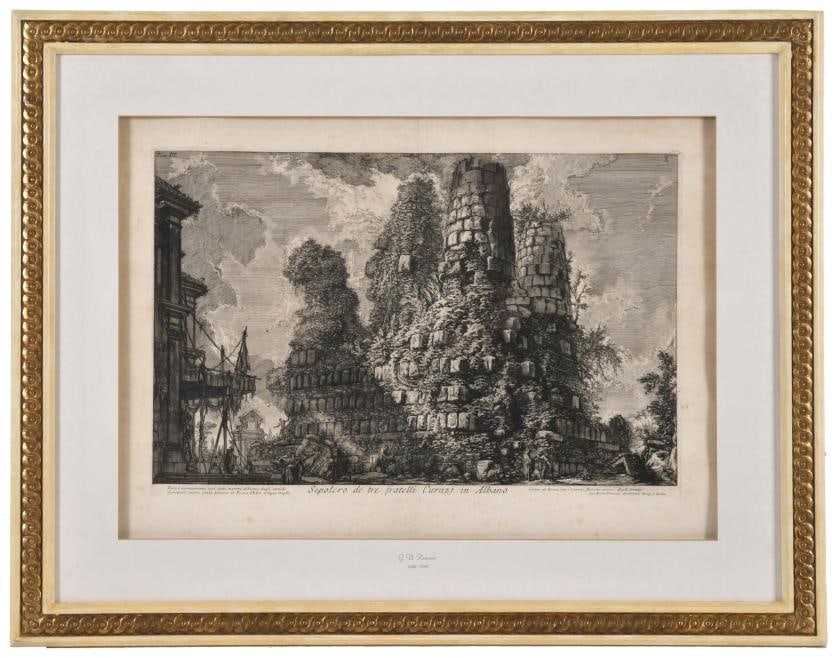 GIOVANNI BATTISTA PIRANESI (1720-1778). 'Sepolcro de tre fratelli Curazj in Albano...' Vol III. X.: Print on paper.40 x 59 cm (imprint); 72.5 x 93.5 cm (frame).