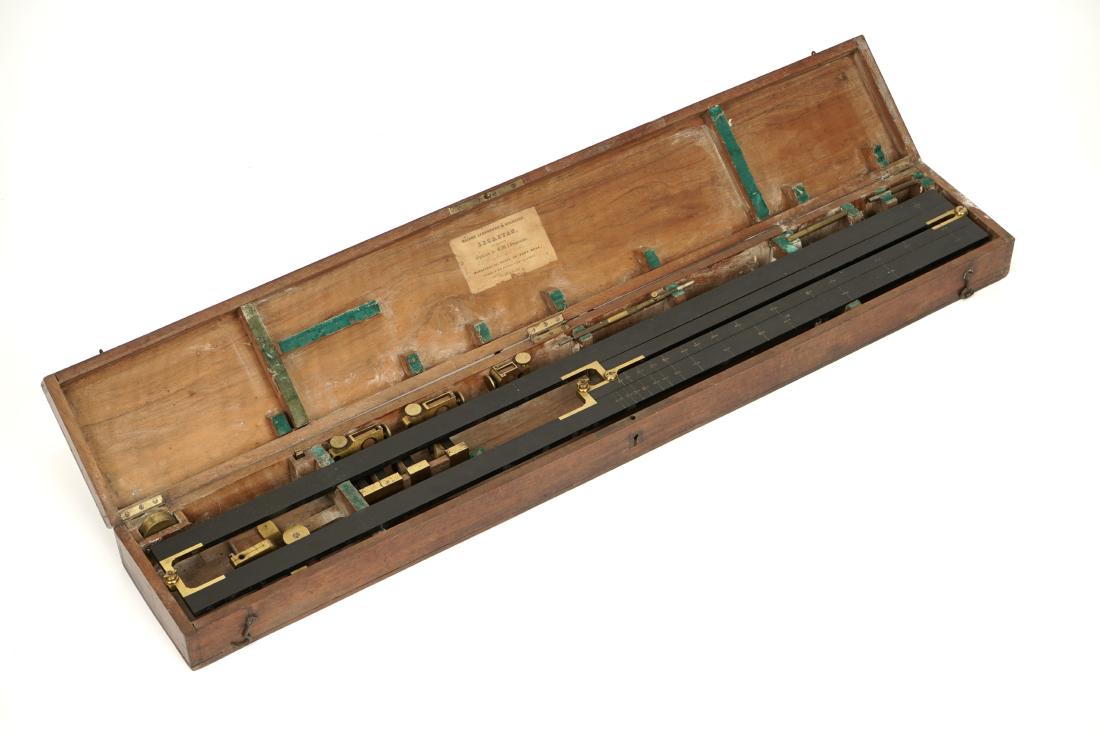 An Ebony Pantograph by Secretan,: An Ebony Pantograph by Secretan, An Ebony Pantograph by Secretan, French, early 19th century, complete with accessories in walnut case with trade label