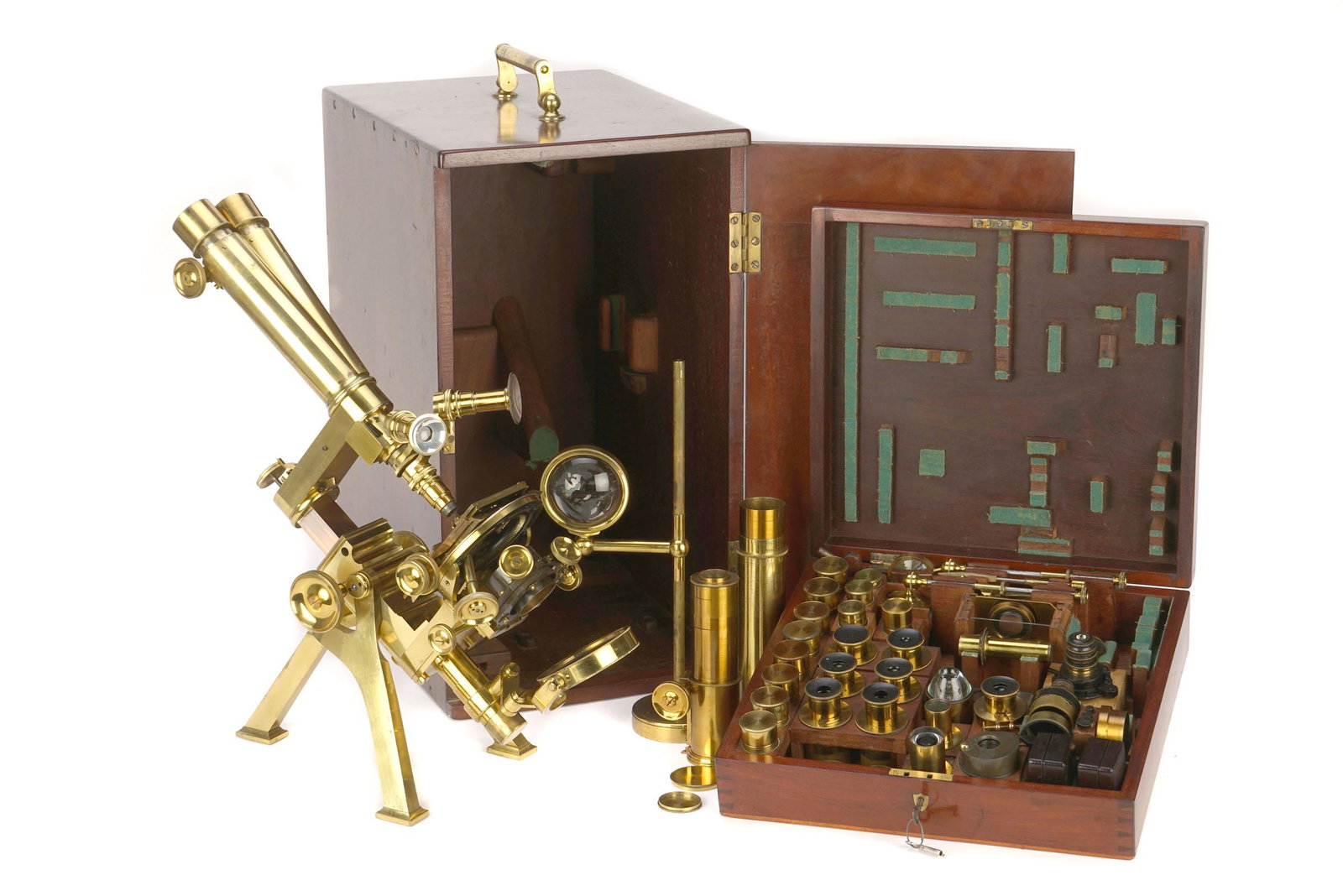 The 'Binden Blood Stoney' Powell & Lealand No.1: The 'Binden Blood Stoney' Powell & Lealand No.1 Binocular Microscope, English, dated 1875, signed in script to the top of the bar-limb ‘POWELL & LEALAND, 170 Euston Road, London’, and further sign