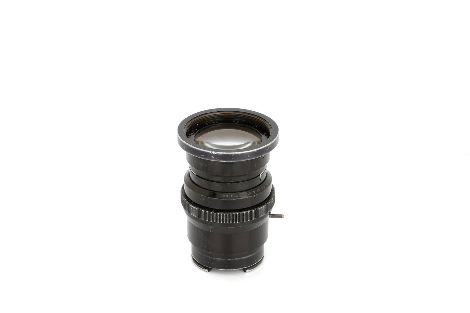 A Cooke Speed Panchro f/2 75mm Lens,: black, serial no. 339579, body, G, elements, F-VG, cleaning and coating marks to front element and clearning marks to rear