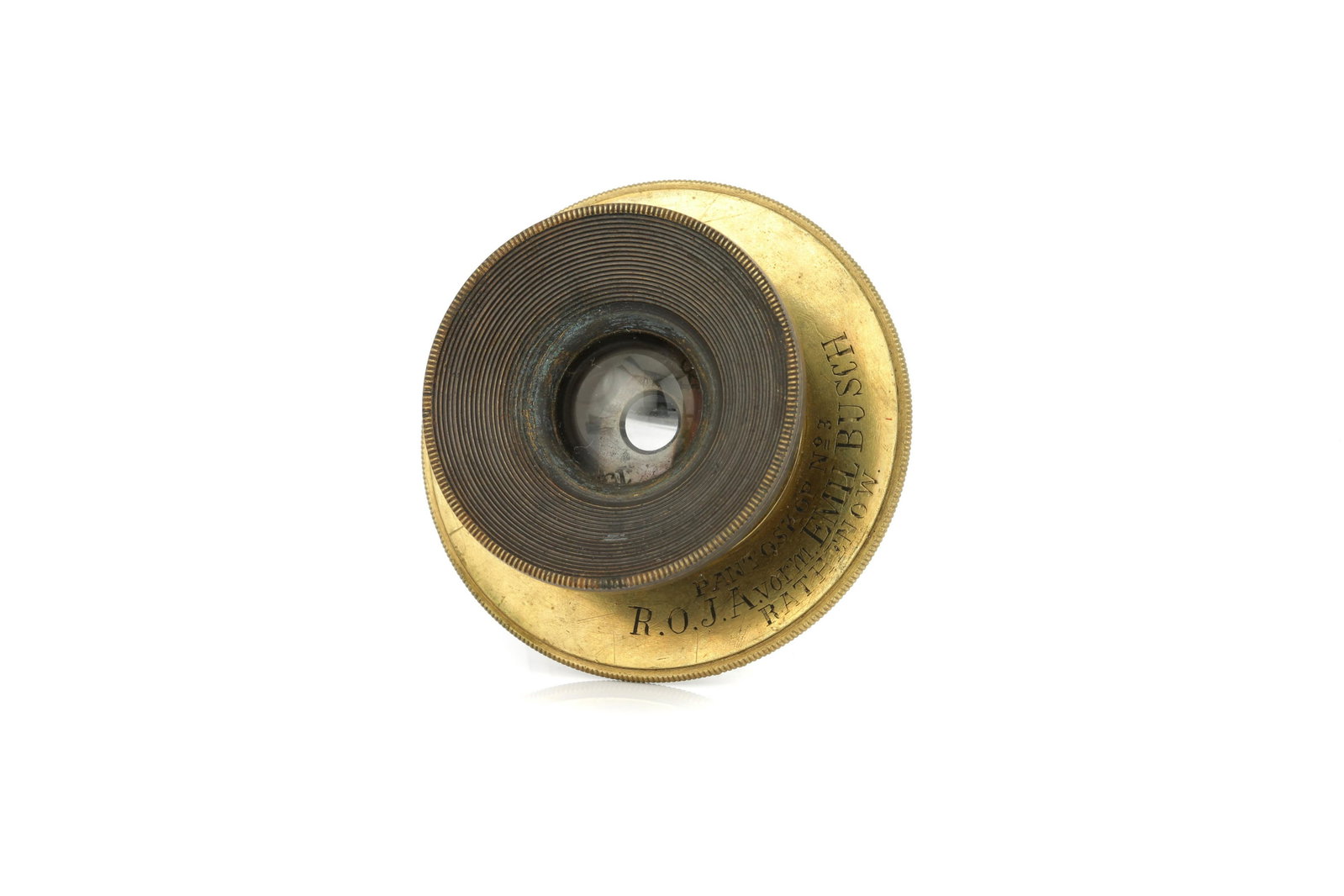 An Emil Busch Pantoskop No.3 Brass Lens,: with rotary Waterhouse stops, body, G, elements, G, some cleaning marks Note: Lot imported under Temporary Admission. 5% UK import VAT will be charged on the â€˜hammerâ€™ and 20% UK VAT will 