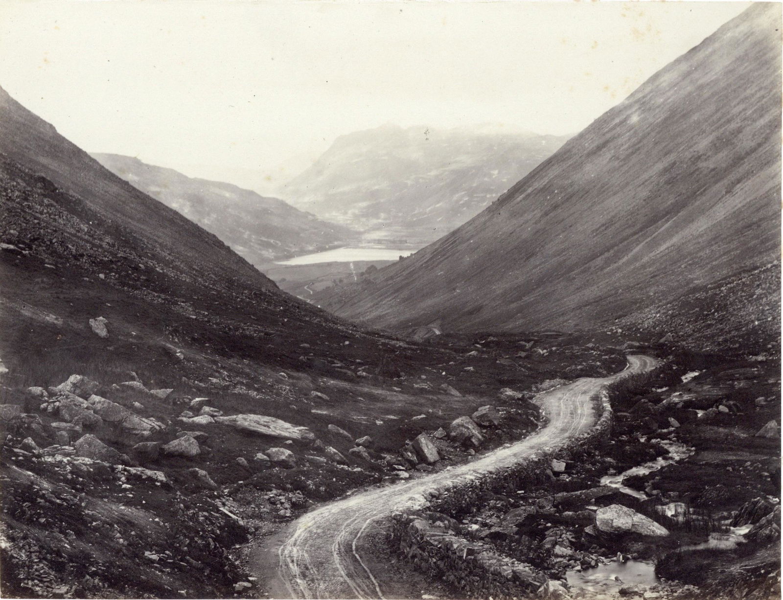 ROGER FENTON (1819-1869), Kirkstone Pass, Westmoreland,: photographed by Fenton in 1860, albument print by Francis Frith printed c.1865, image 15.8cm x 21cm, on original titled mount 26.5cm x 34.5