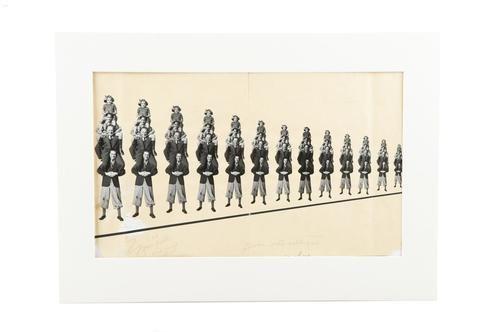 A Large Dutch Modernist Photomontage,: c.1930's, repeated diminishing gelatin silver prints laid on paper, with inscriptions in pencil recto, 29cm x 48cm, in new cream mount 42cm x 59cm