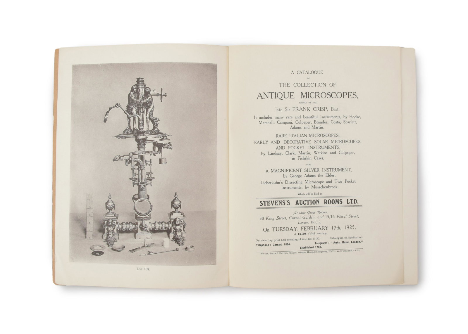 An Original Copy of the Auction Catalogue for the Crisp (1 of 2)