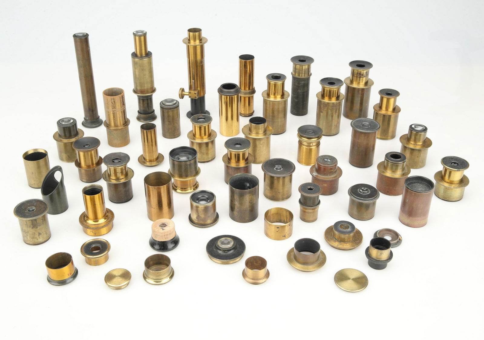 A Large Collection of Microscope Eyepieces, (1 of 1)