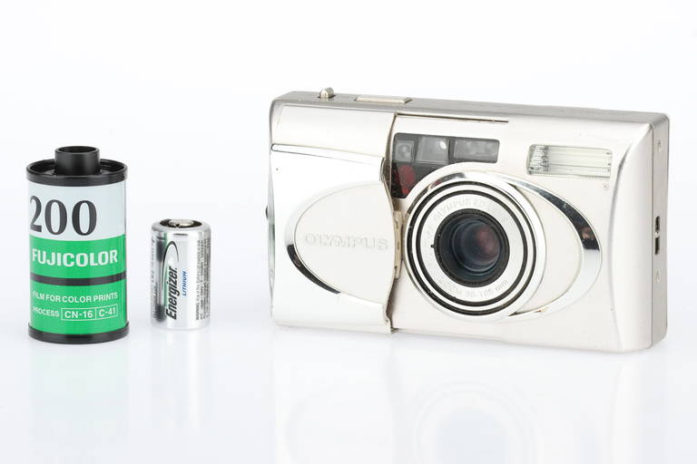 An Olympus Mju V Ultra Compact 35mm Camera