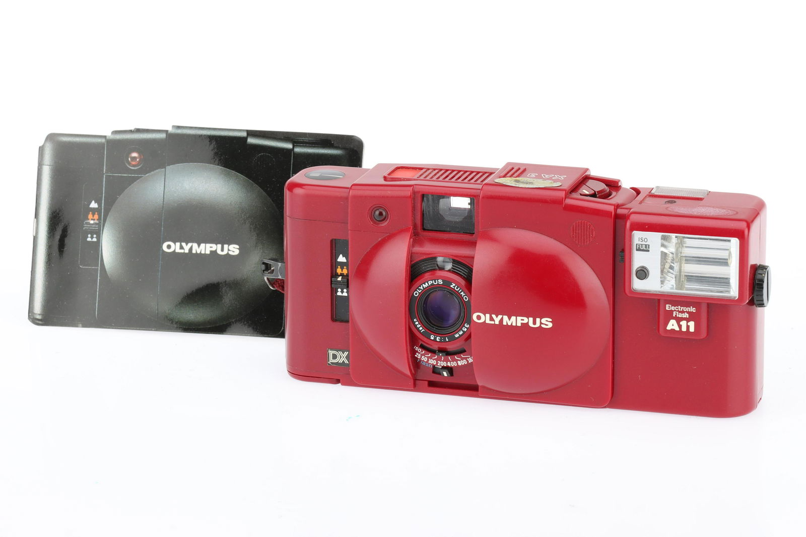An Olympus XA3 Red Edition 35mm Compact Camera, (1 of 1)