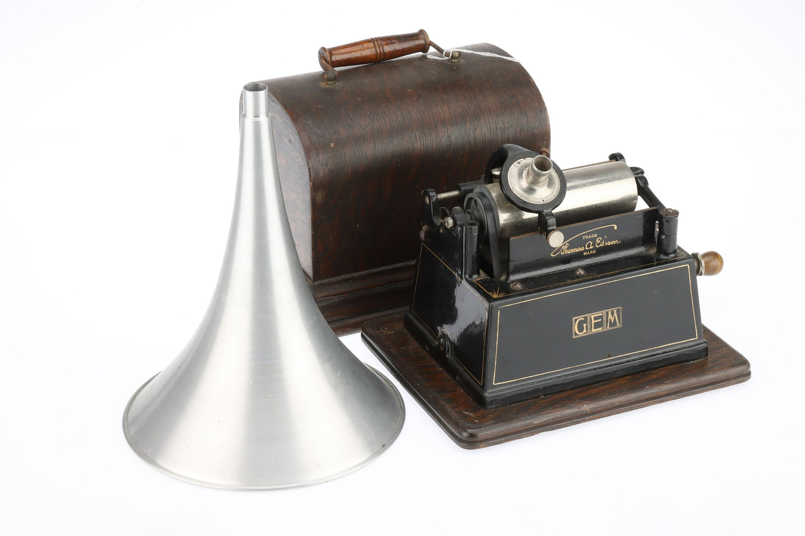 A Thomas Edison Phonograph Wax Cylinder Player, (1 of 1)