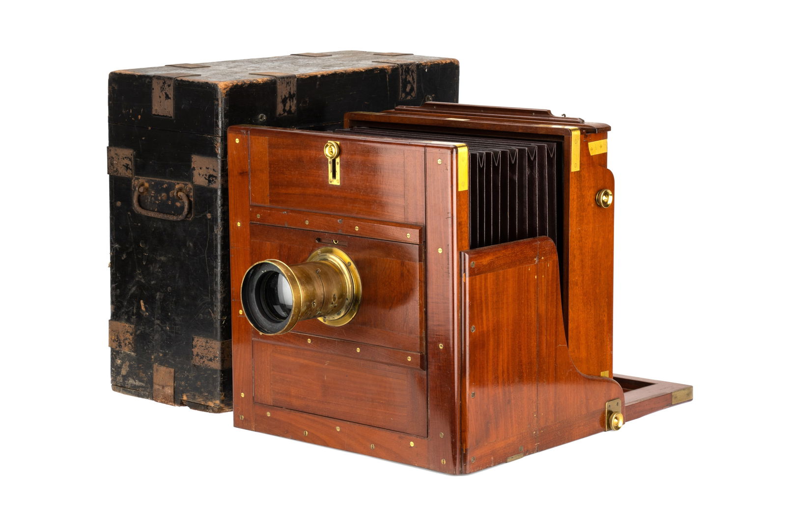 A J. H. Dallmeyer Mahogany & Brass Wetplate 10 x 12 Tailboard Camera, (1 of 11)