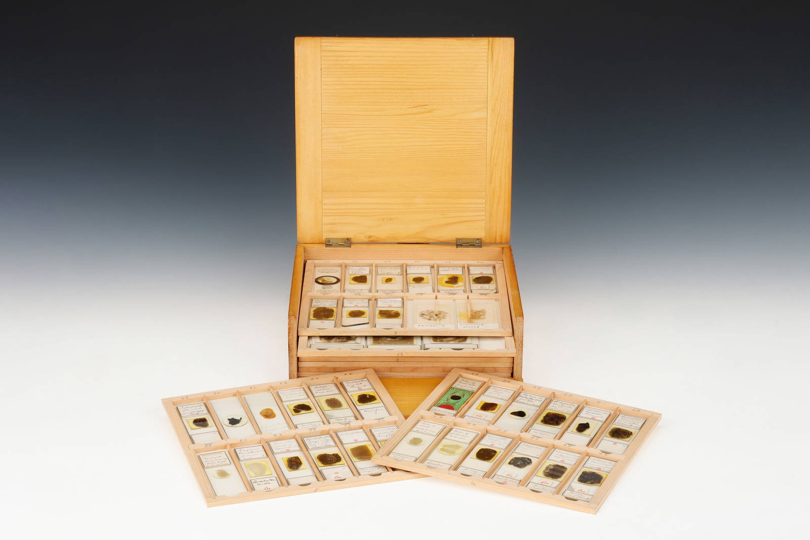 A Good Collection Of Geological Microscope Slides, Auction