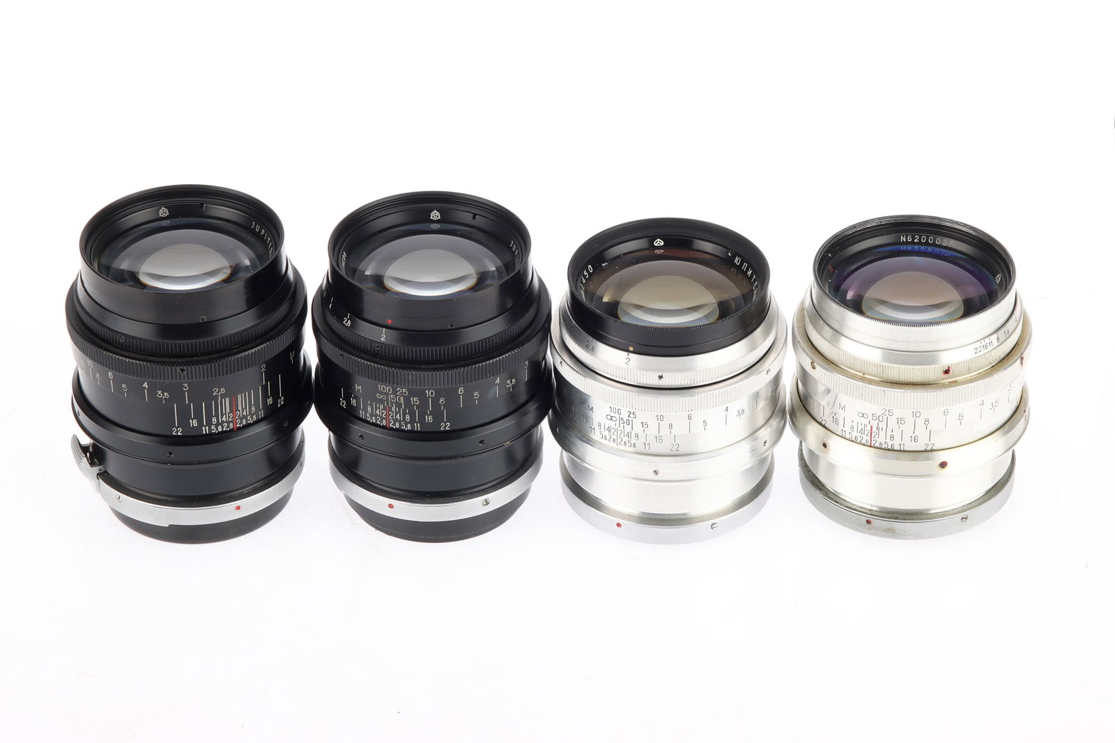 Four Jupiter-9 f/2 85mm Rangefinder Camera Lenses, (1 of 1)