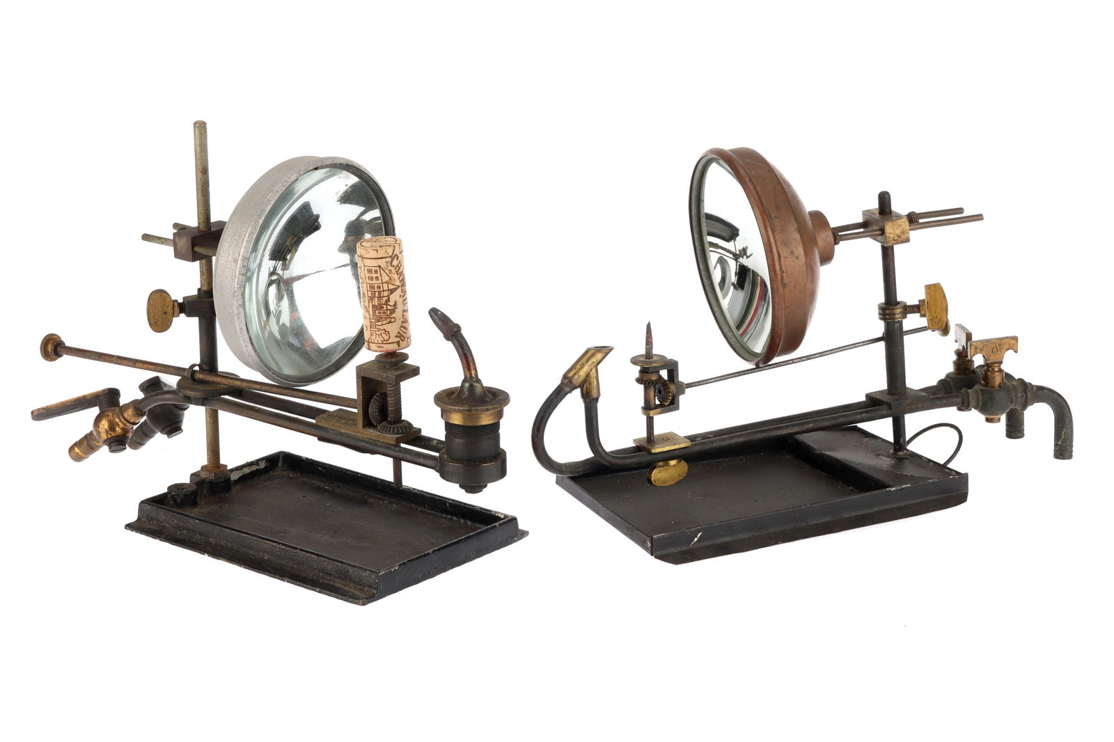 2 Magic Lantern Oxy-Hydrogen Lime light Illuminants, (1 of 1)