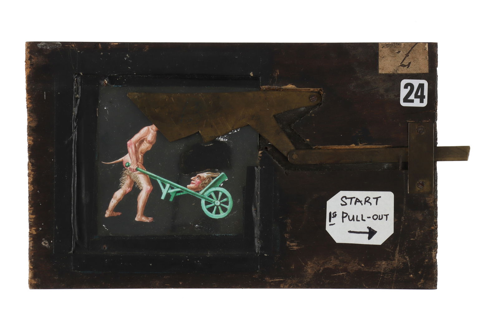 Lantern Slide of A Devil & Wheelbarrow, (1 of 1)