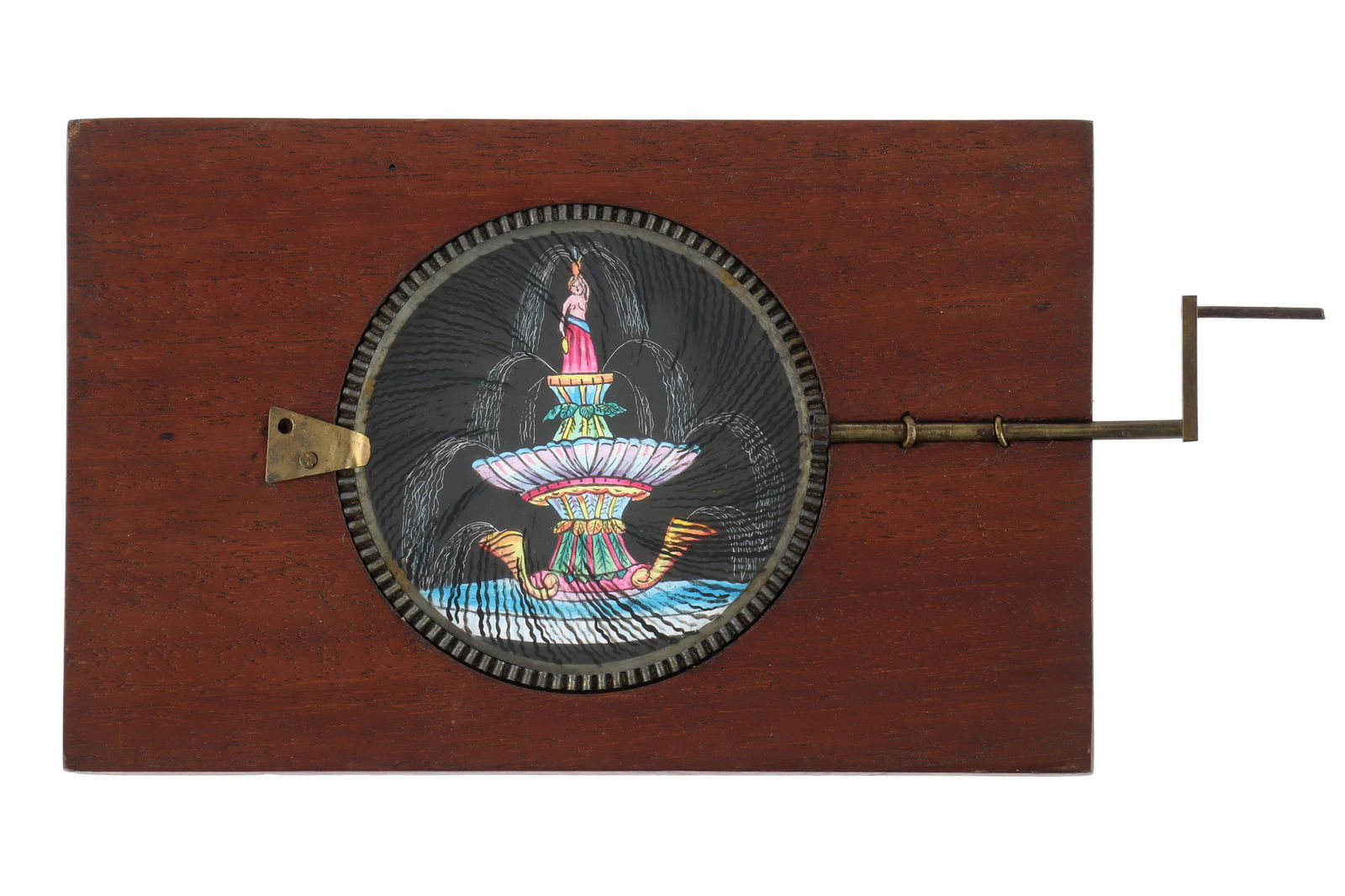 Mechanical 'Fountain', Hand-Painted Magic Lantern Slide, (1 of 1)
