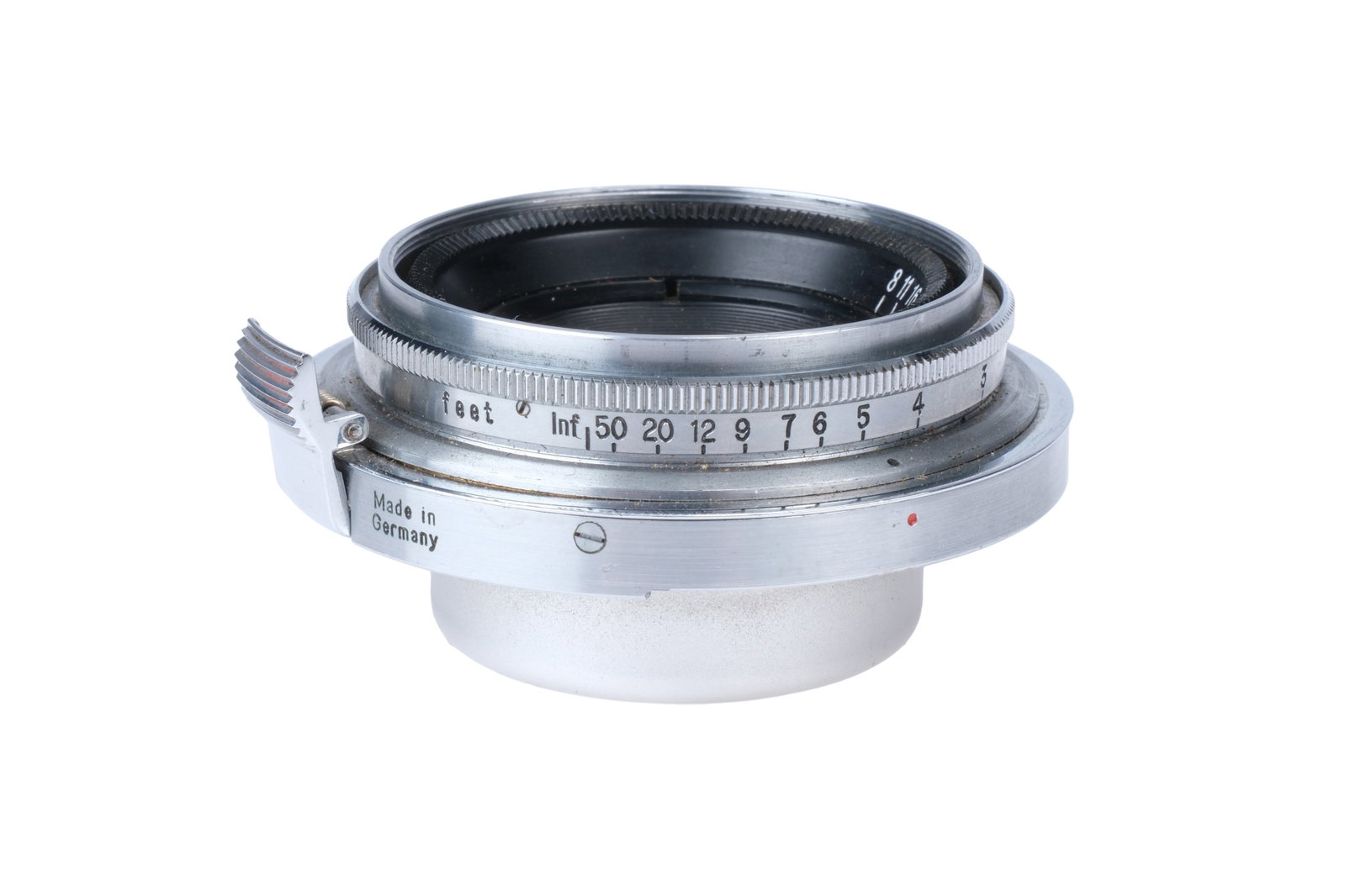 A Carl Zeiss Jena Tessar f/8 28mm Lens,: Contax RF mount, black, serial no. 2267552, body, VG, elements, G-VG, some internal haze, with maker's caps