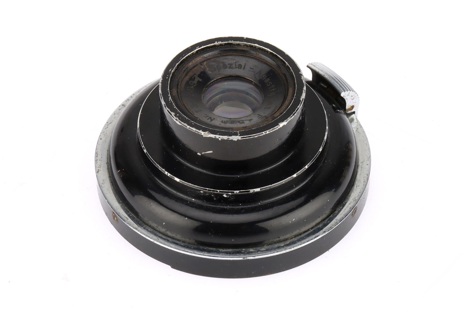 A Spezial-Anastigmat f/4.5 5cm (50mm) Enlarger Lens: A Spezial-Anastigmat f/4.5 5cm (50mm) Enlarger Lens in Contax mount, fixed focus and aperture lens for Zeiss Ikon enlargers, serial no.1341997, overall condition F