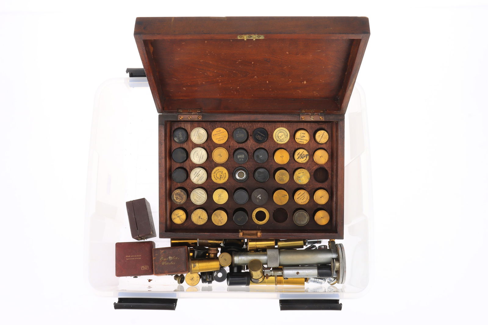 Large Wooden Case of Microscope Objectives (1 of 1)