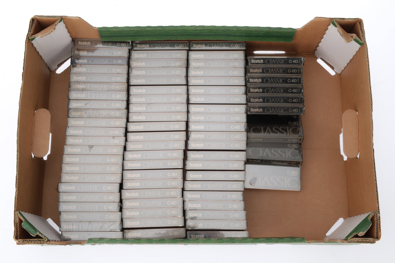 A Selection of Scotch Classic C-90 / C-60 Cassette Tapes,: A Selection of Scotch Classic C-90 / C-60 Cassette Tapes, still sealed, untested, approx. 70 cassette tapes,