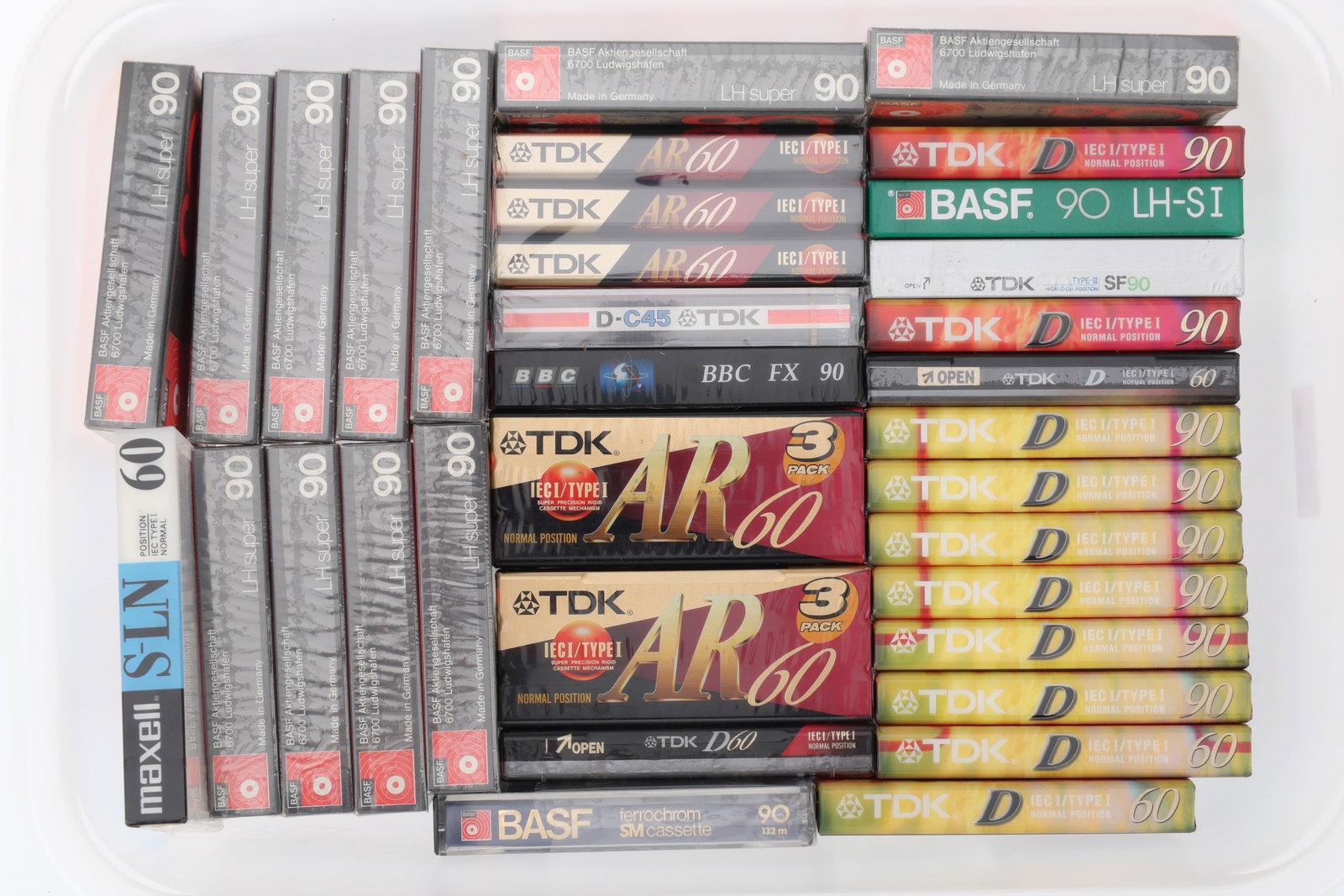 A Mixed Selection of Cassette Tapes,: A Mixed Selection of Cassette Tapes, from maker's including TDK, BASF, Maxell, mostly still sealed,