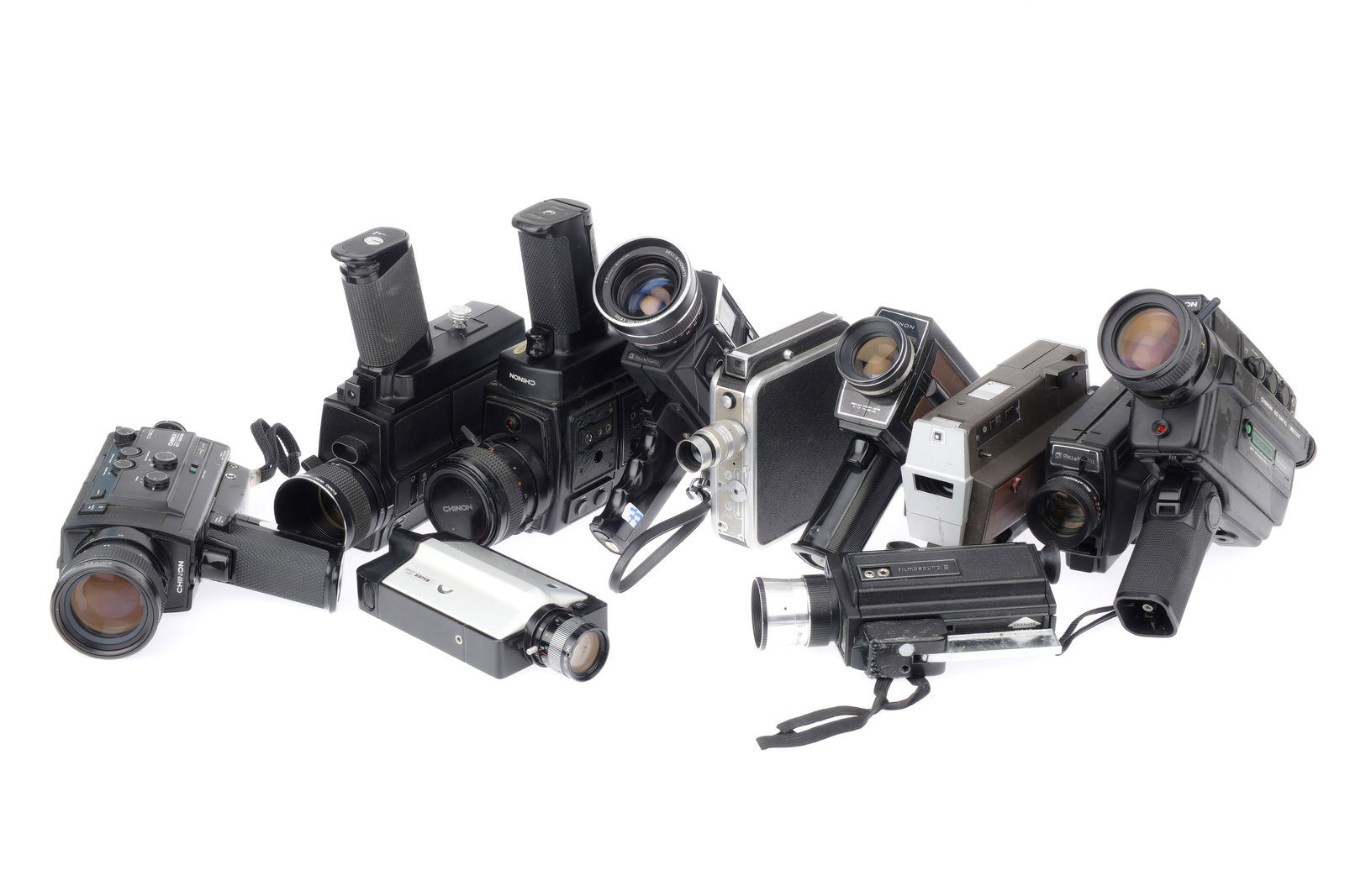 A Selection of Mixed Cine Cameras,: A Selection of Mixed Cine Cameras, to include a Bell & Howell 1218, a Bell & Howell 491, a Bell & Howell 1203, a Bell & Howell 441, a Chinon 722P, a Chinon 60 SM XL, a Chinon 877 Macro, a Chinon 806 S