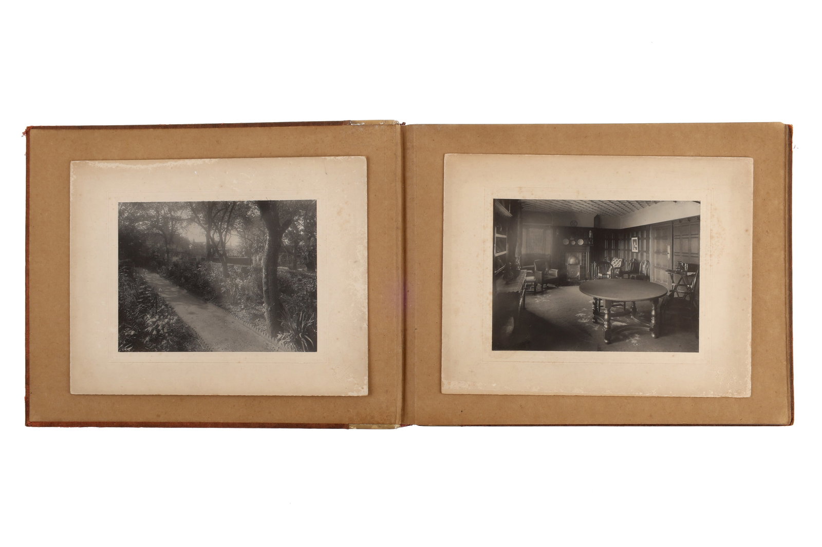 Walton Adams: Walton Adams Album containing 17 large format, 11x9 inch platinum prints pasted into cloth bound album with rigid spine. All images contain the Walton Adams, Reading blind-stamp The photographs show i