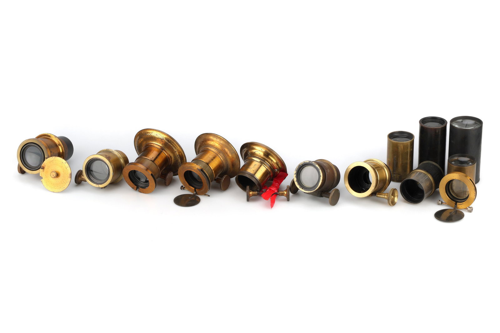 A Collection of Brass Magic Lantern and Projector Lenses, (1 of 1)