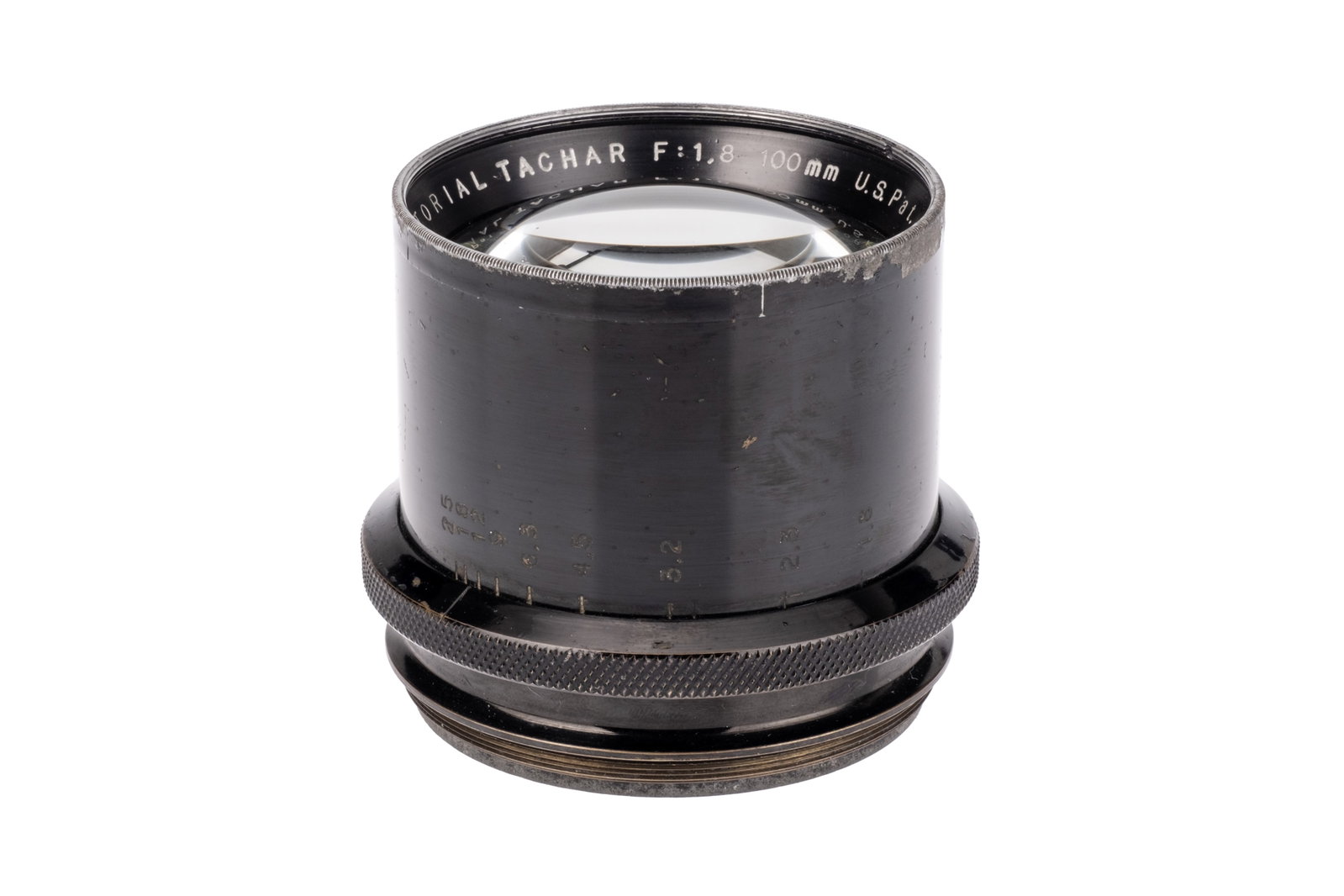 An Astro Berlin Pictorial Tachar f/1.8 100mm Lens,: black, serial no. 1548, body, G, elements, VG-E, some very light cleaning marks