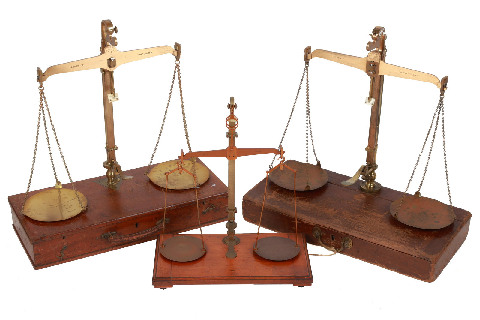 3 Sets of County of Nottingham Inspectors Scales, (1 of 3)