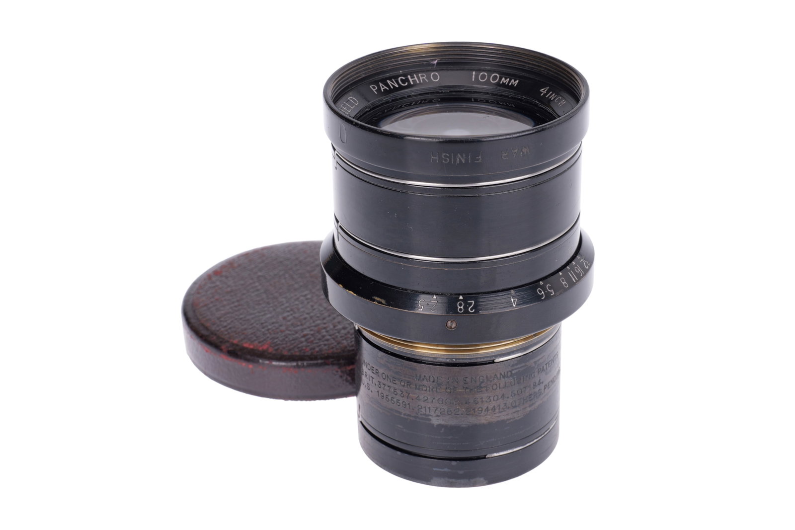 A Cooke Deep Field Panchro f/2.5 100mm Lens,: black, serial no. 288448, body, VG, elements, VG, one tiny patch of fungus to middle group and some very light internal haze