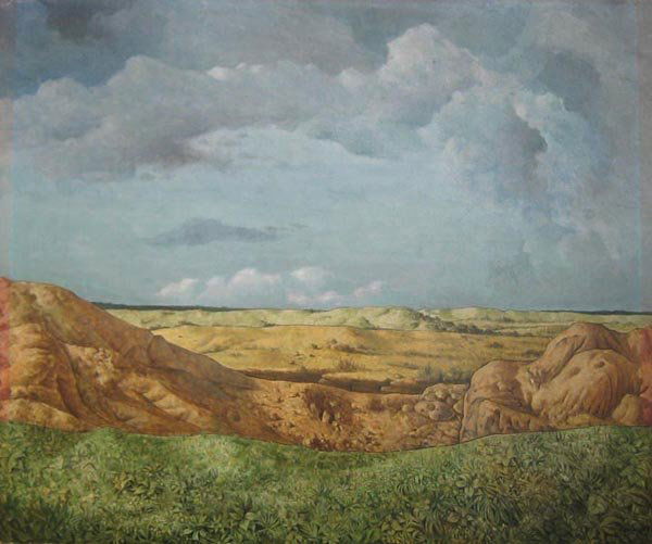 Héctor Poleo: Artist: Héctor Poleo Title (Spanish): Paisaje inmaterial Title (English): Inmaterial Landscape Date of work: c. 1947 Medium specific (english): oil on wood Dimensions (image) inches: 19 1/2 x